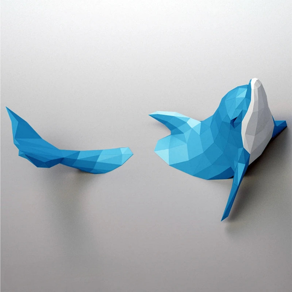 Origami Wall Sculpture 110 cm 3D Paper Dolphin to Assemble DIY