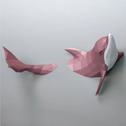 Origami Wall Sculpture 110 cm 3D Paper Dolphin to Assemble DIY