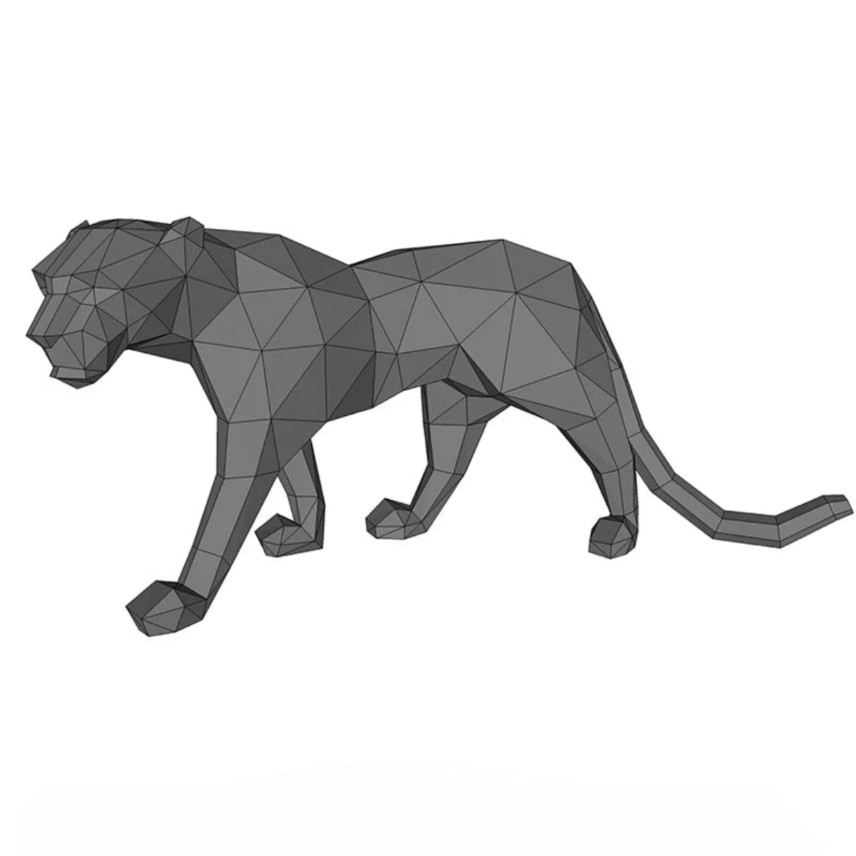 Escultura de origami de papel 3D de Pantera Negra de 70 cm para armar.