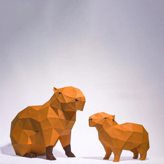 26/41 cm Origami Capybaras 3D Paper Sculpture to Assemble DIY