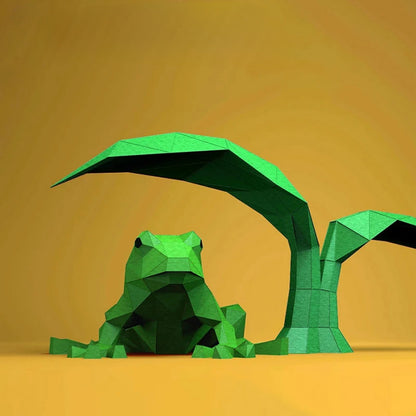 27.5cm Origami 3D Paper Frog Sculpture to Assemble DIY