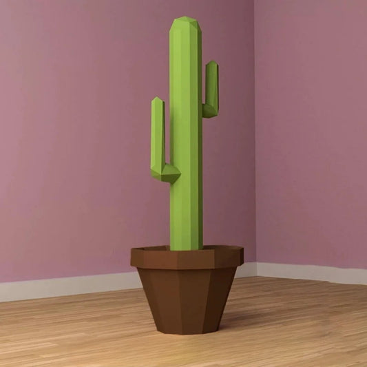75 cm Origami Cactus 3D Paper Sculpture to Assemble DIY