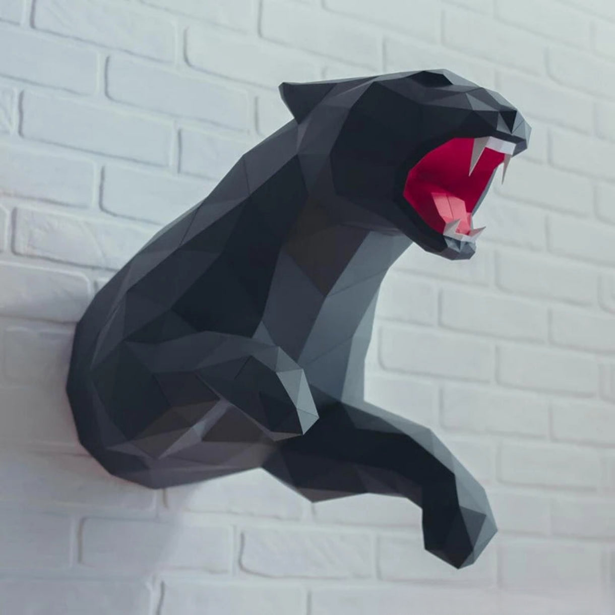 60cm Origami Wall Sculpture Black Panther 3D Paper DIY Assembly