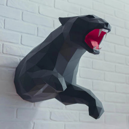 60cm Origami Wall Sculpture Black Panther 3D Paper DIY Assembly