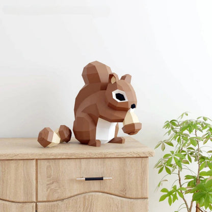 35 cm Origami Squirrel 3D Paper Sculpture to Assemble DIY