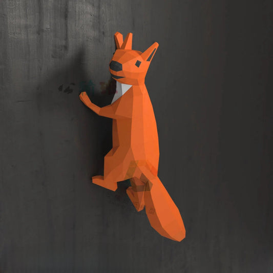 60cm Origami Wall Sculpture 3D Paper Squirrel to Assemble DIY