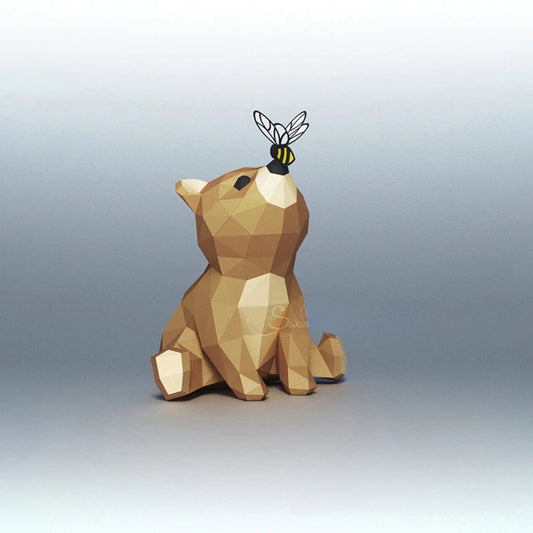 Escultura 3D de oso de papel de origami de 39 cm para armar DIY 