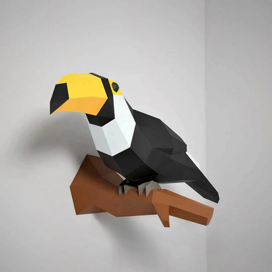 Origami Wall Sculpture 50 cm Toucan Bird 3D Paper DIY Assembly 