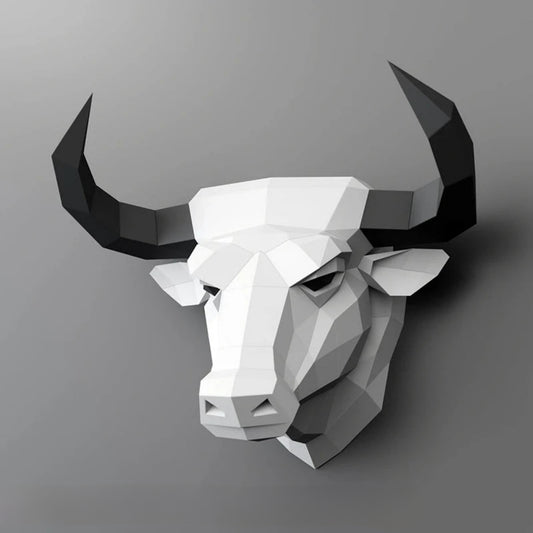 46cm Origami Wall Sculpture 3D Paper Bull to Assemble DIY 