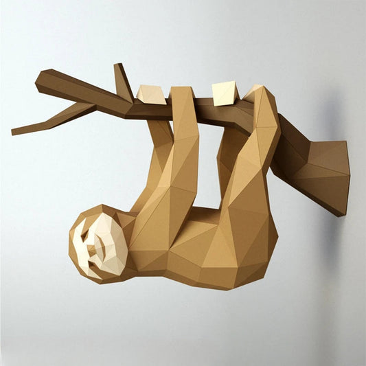 36cm Origami Wall Sculpture 3D Paper Sloth to Assemble DIY
