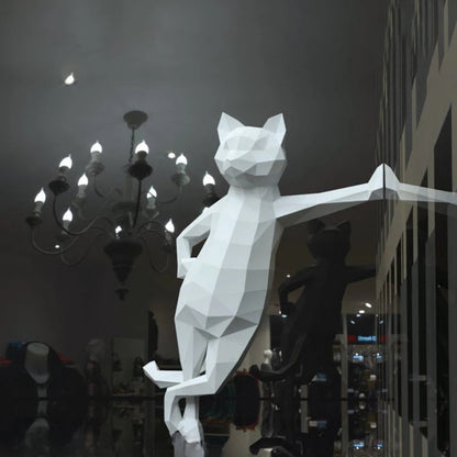 50 cm Origami 3D Paper Cat Sculpture to Assemble DIY