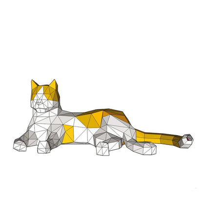 63 cm Origami 3D Paper Cat Sculpture to Assemble DIY