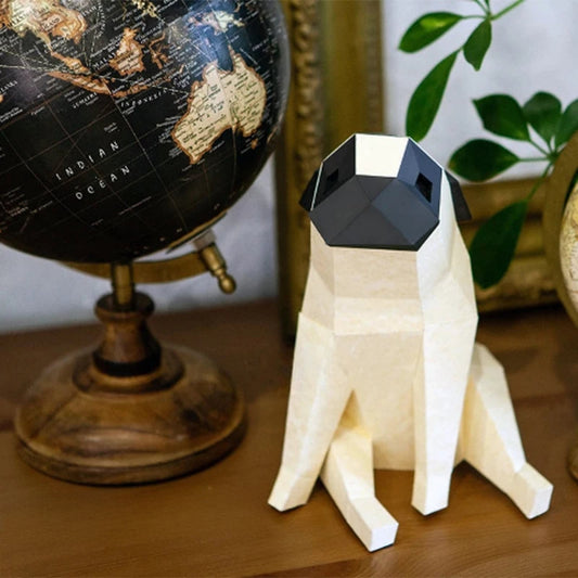 20 cm Origami Pug Dog 3D Paper Sculpture to Assemble DIY