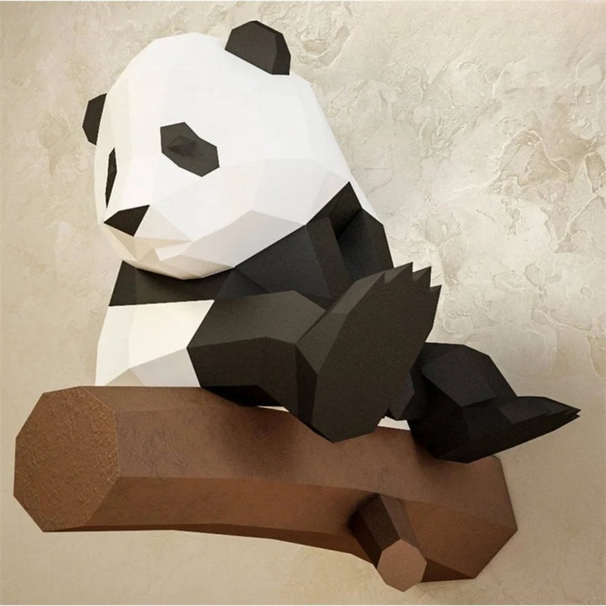 Escultura de pared de origami 35/52 cm Panda de papel 3D para montar DIY