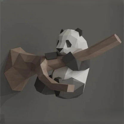 Escultura de pared de origami 35/52 cm Panda de papel 3D para montar DIY
