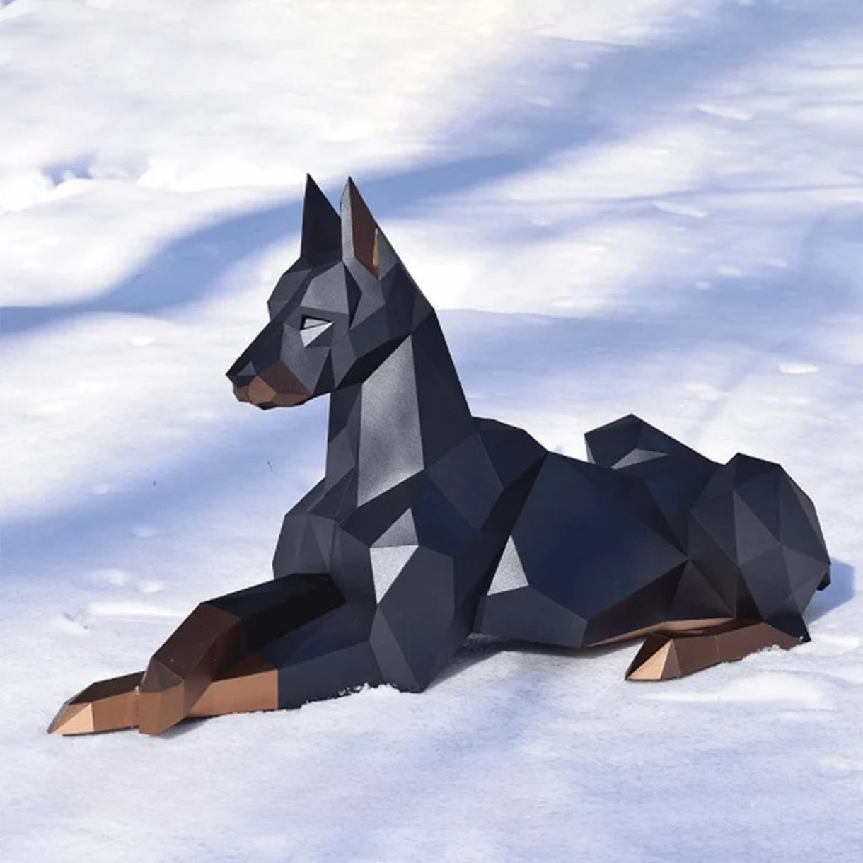 Origami Statue Sculpture 77/105 cm Doberman Dog in 3D Paper to Assemble DIY