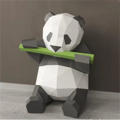 Escultura de papel 3D de panda de origami de 35/42 cm para armar DIY