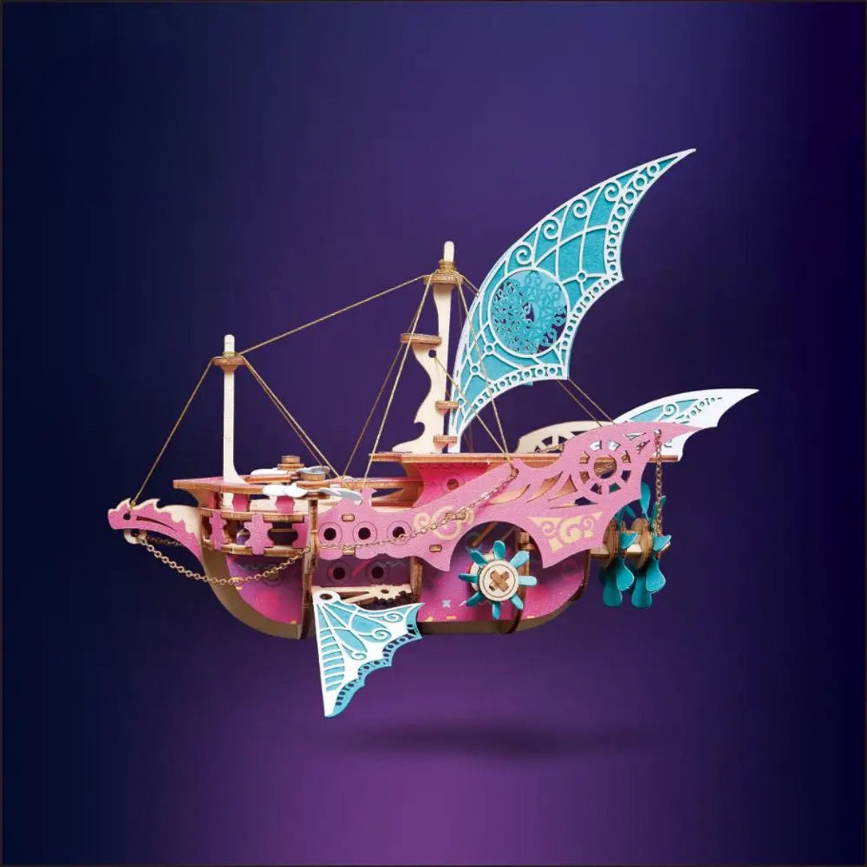 Rompecabezas de madera 3D retrofuturista de estilo steampunk