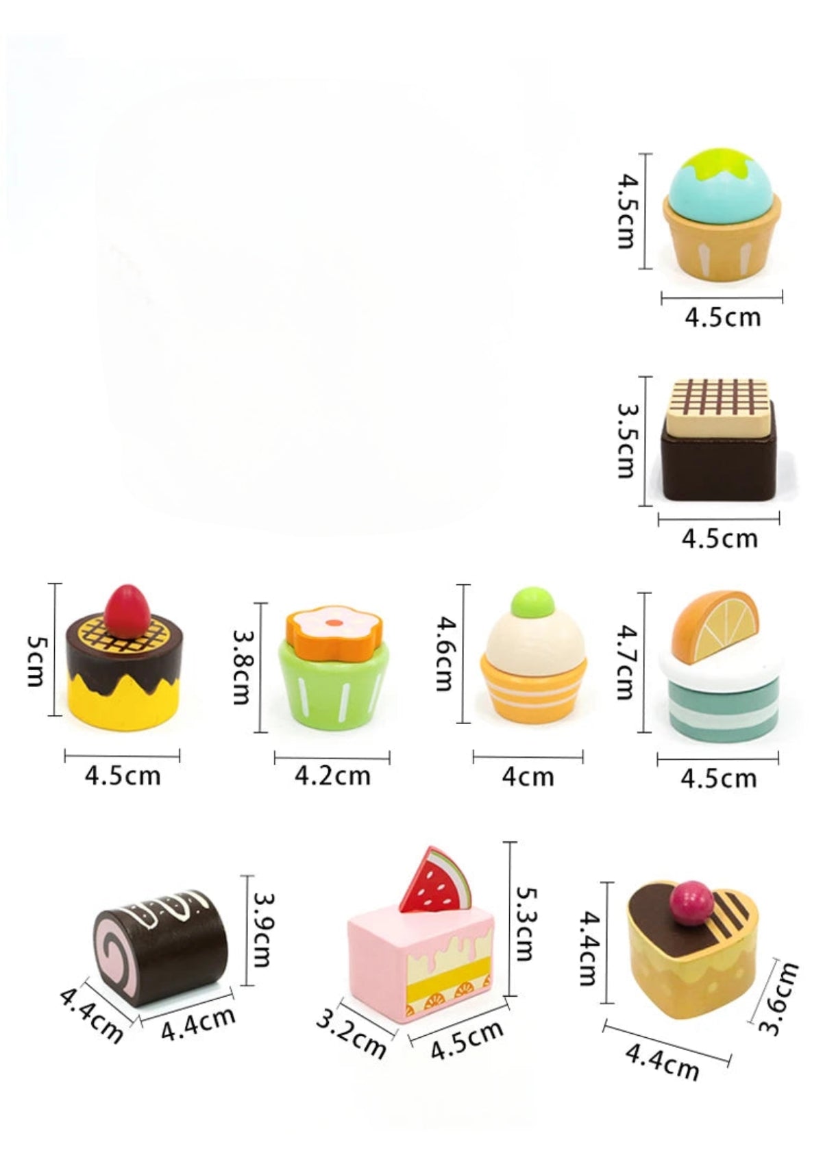 Jouet Ensemble Gâteaux Desserts en Bois Dinette Montessori