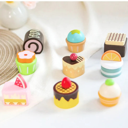 Jouet Ensemble Gâteaux Desserts en Bois Dinette Montessori