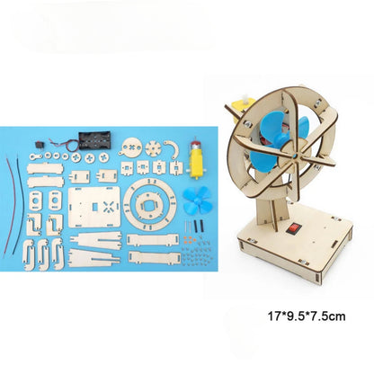 Ventilador rompecabezas eléctrico y mecánico de madera educativo en 3D