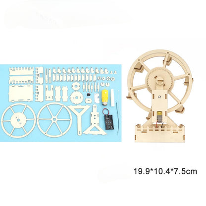 Noria eléctrica y mecánica de madera 3D