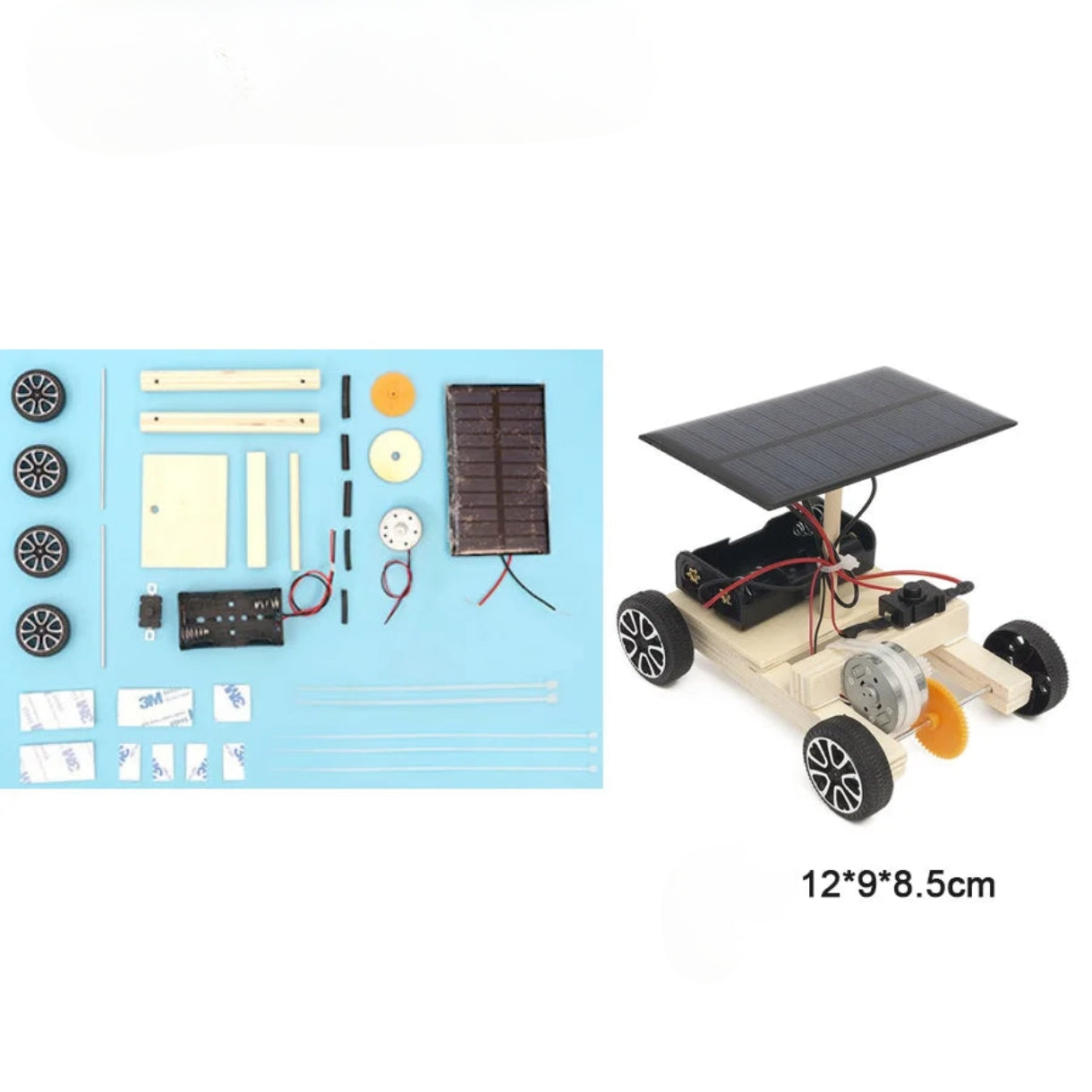 Rompecabezas de madera 3D de coche solar y eléctrico