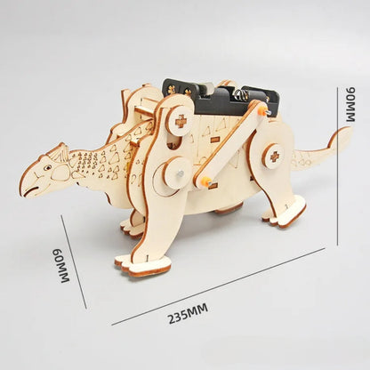Robot eléctrico autómata de dinosaurio de madera 3D