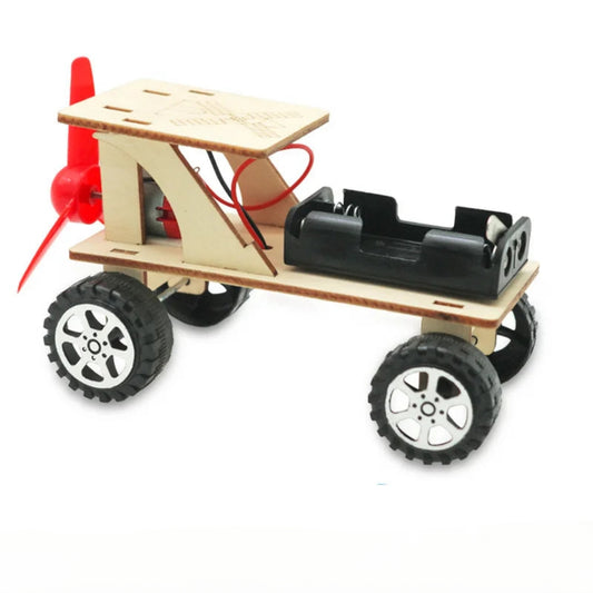 Rompecabezas de madera 3D de coche eléctrico y turbina eólica