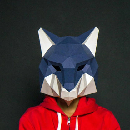 DIY 3D Paper Origami Wolf Costume Mask