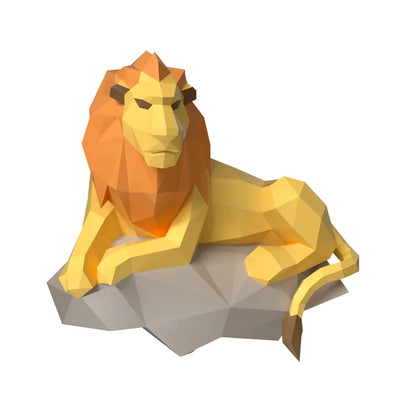 60cm Origami Wall Sculpture 3D Paper Lion to Assemble DIY