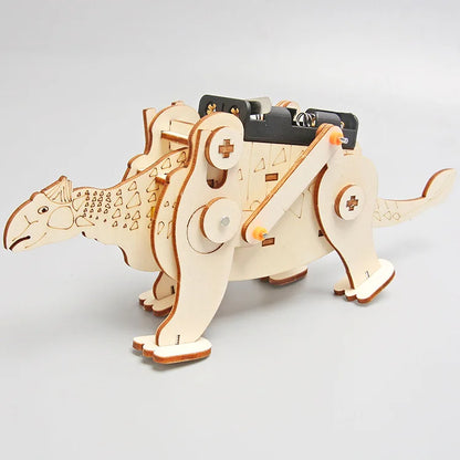 Robot eléctrico autómata de dinosaurio de madera 3D