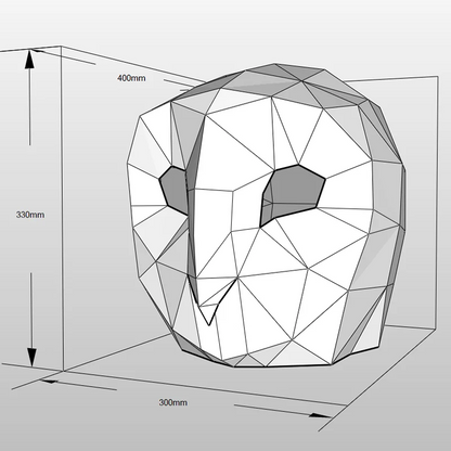 Máscara de papel 3D de búho de origami de 33 cm para armar