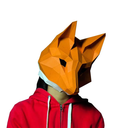 DIY 3D Paper Origami Fox Costume Mask