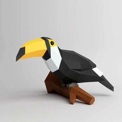 Origami Wall Sculpture 50 cm Toucan Bird 3D Paper DIY Assembly 