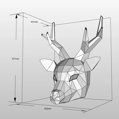 63cm Origami Costume Mask 3D Paper Deer to Assemble DIY