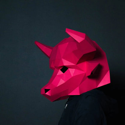 DIY 3D Paper Origami Bull Costume Mask