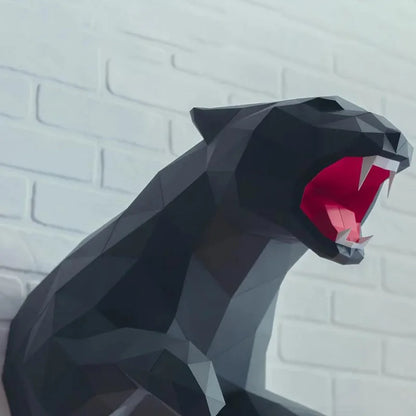 60cm Origami Wall Sculpture Black Panther 3D Paper DIY Assembly