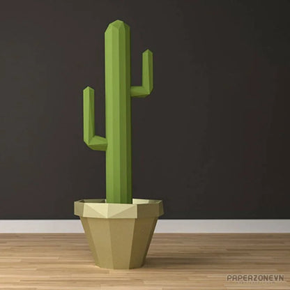 75 cm Origami Cactus 3D Paper Sculpture to Assemble DIY