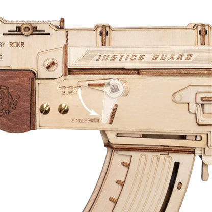 Réplica del rifle automático AK47 en rompecabezas de madera 3D