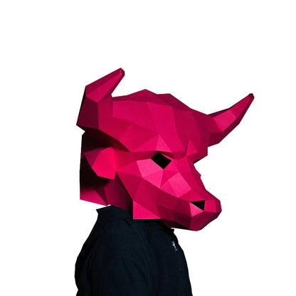 DIY 3D Paper Origami Bull Costume Mask