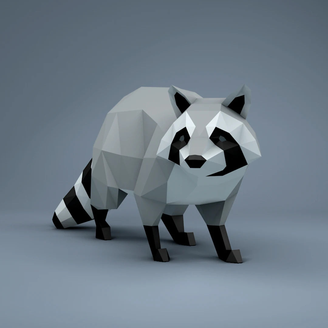 65 cm Origami Raccoon 3D Paper Sculpture to Assemble DIY