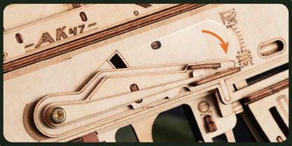 Réplica del rifle automático AK47 en rompecabezas de madera 3D