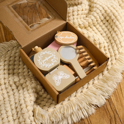Wooden Makeup Kit Toys Hairdressing 12