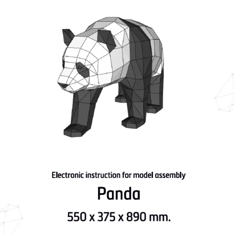89cm Origami Panda 3D Paper Sculpture to Assemble DIY 