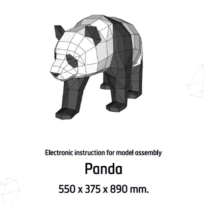 89cm Origami Panda 3D Paper Sculpture to Assemble DIY 