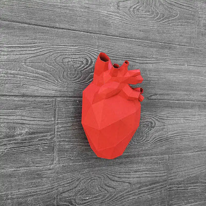 Escultura de pared de origami de 30 cm con forma de corazón de papel 3D para armar.
