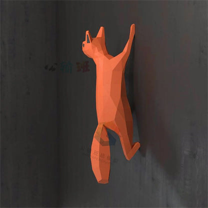 Escultura de pared de origami de 60 cm, ardilla de papel 3D para armar.