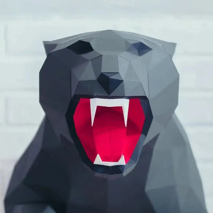 60cm Origami Wall Sculpture Black Panther 3D Paper DIY Assembly
