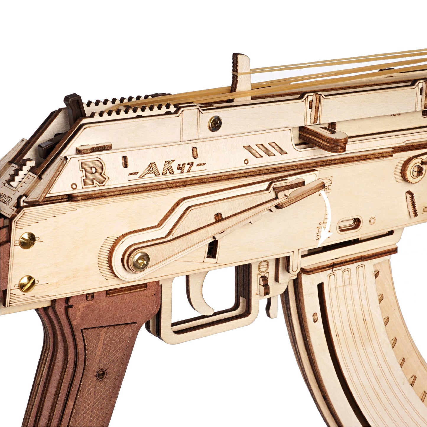 Réplica del rifle automático AK47 en rompecabezas de madera 3D